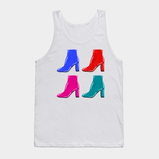 Funky Retro High Heel Boots Tank Top